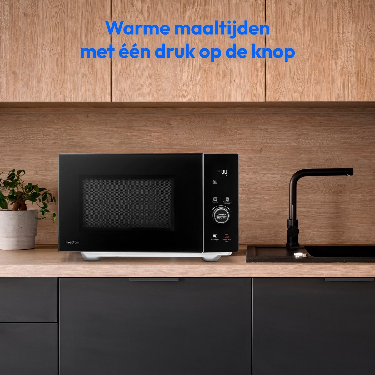 MEDION MD1204 magnetron met grill en heteluchtfunctie 25L RVS