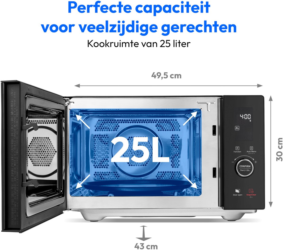 MEDION MD1204 magnetron met grill en heteluchtfunctie 25L RVS