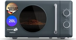 Medion retro magnetron met grill 20 liter donkergrijs MD100119