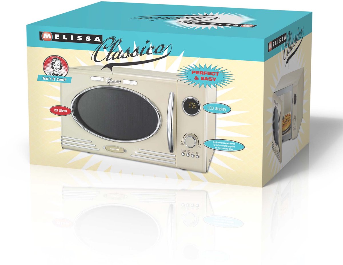 Melissa Solo Magnetron met Grill 23L 800W Crème Wit 16330128