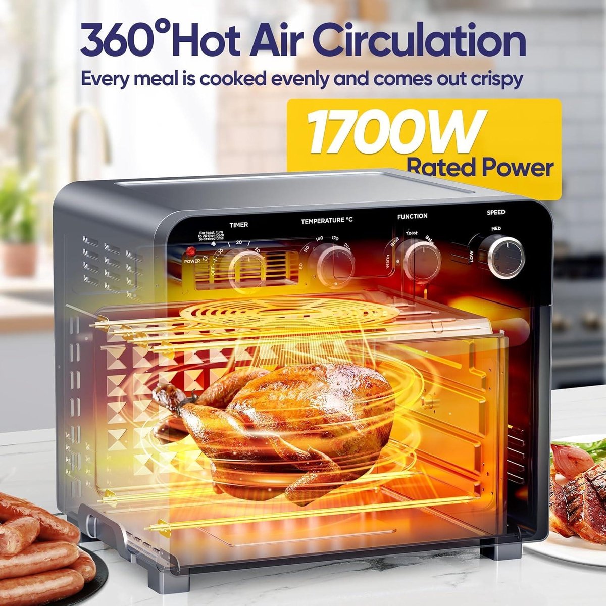 Multifunctionele 6-in-1 Mini-Oven 23L 1700W