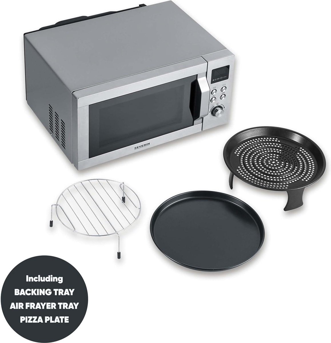 MW 7982 Magnetron Hetelucht 25L RVS Zilver