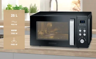 Severin MW 7752 Magnetron Combi 25L Zwart/Zilver