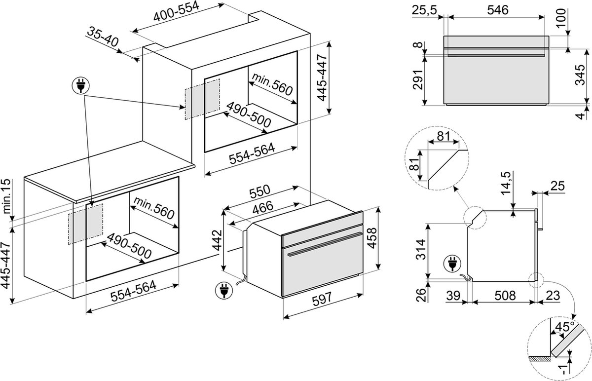 Smeg SO4101M1B3 Combi-magnetron 40L