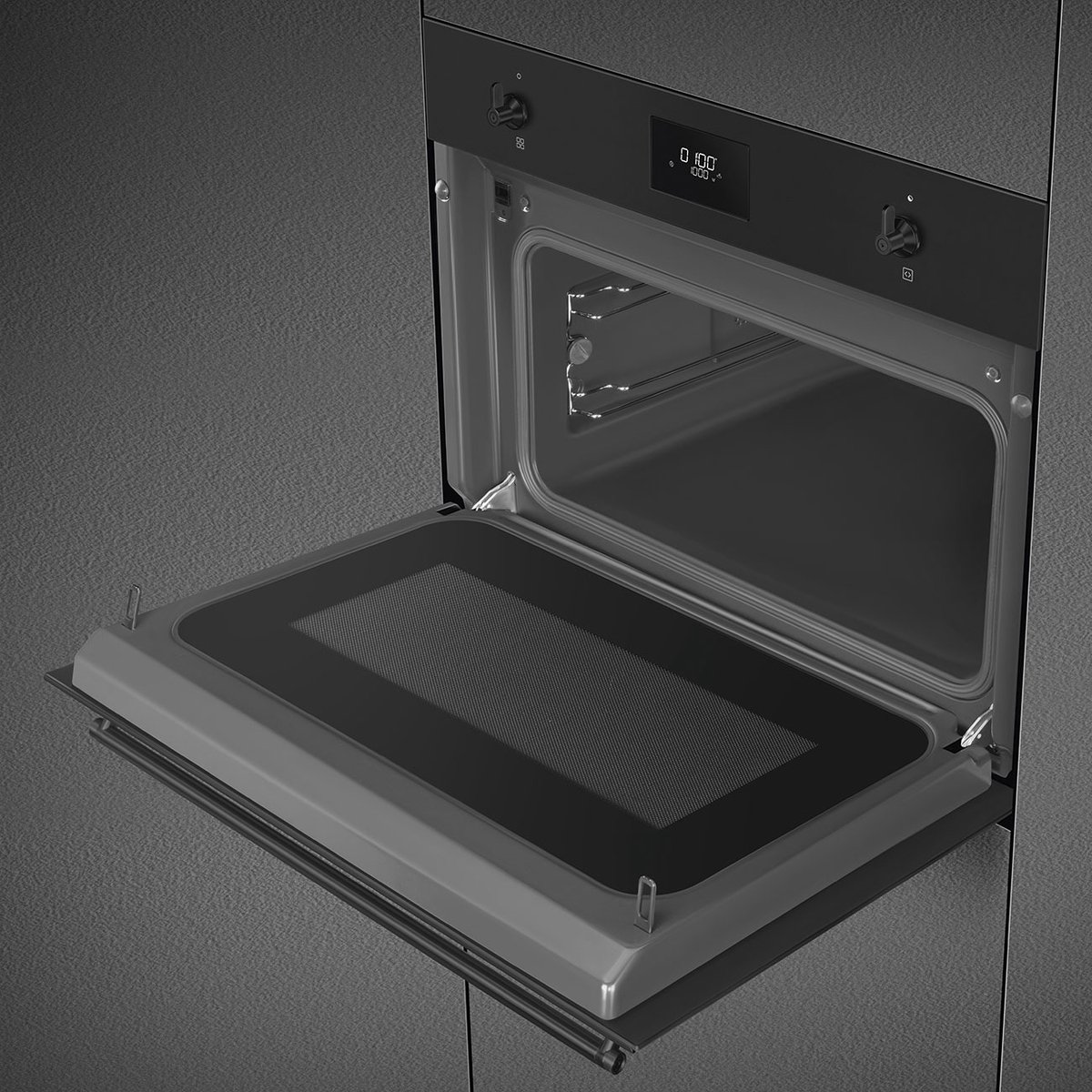 SMEG SO4301M1N Combi-oven 45 cm Mat Zwart