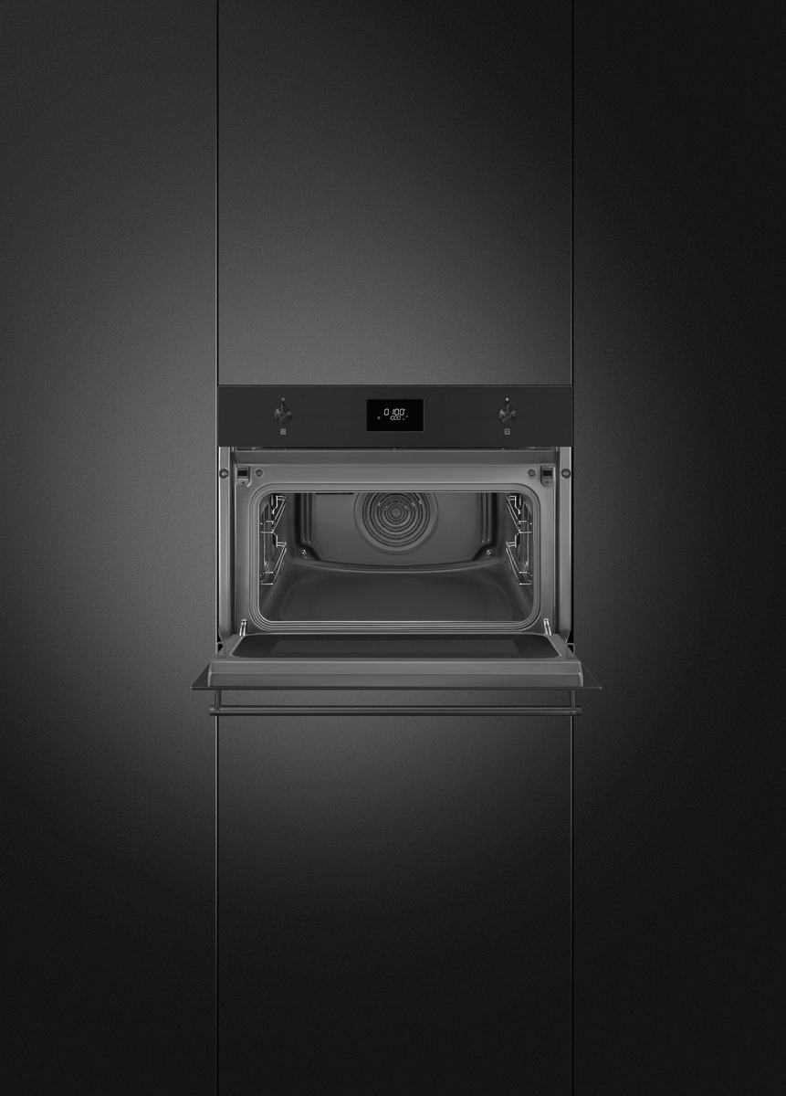 SMEG SO4301M1N Combi-oven 45 cm Mat Zwart