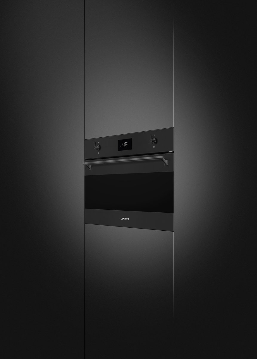 SMEG SO4301M1N Combi-oven 45 cm Mat Zwart