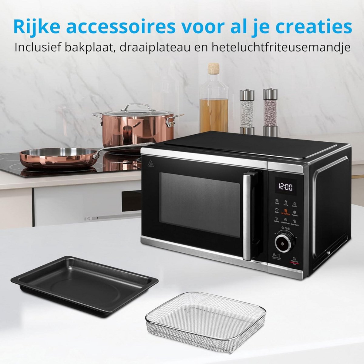 Solene Combi Magnetron RVS Zwart Vrijstaand