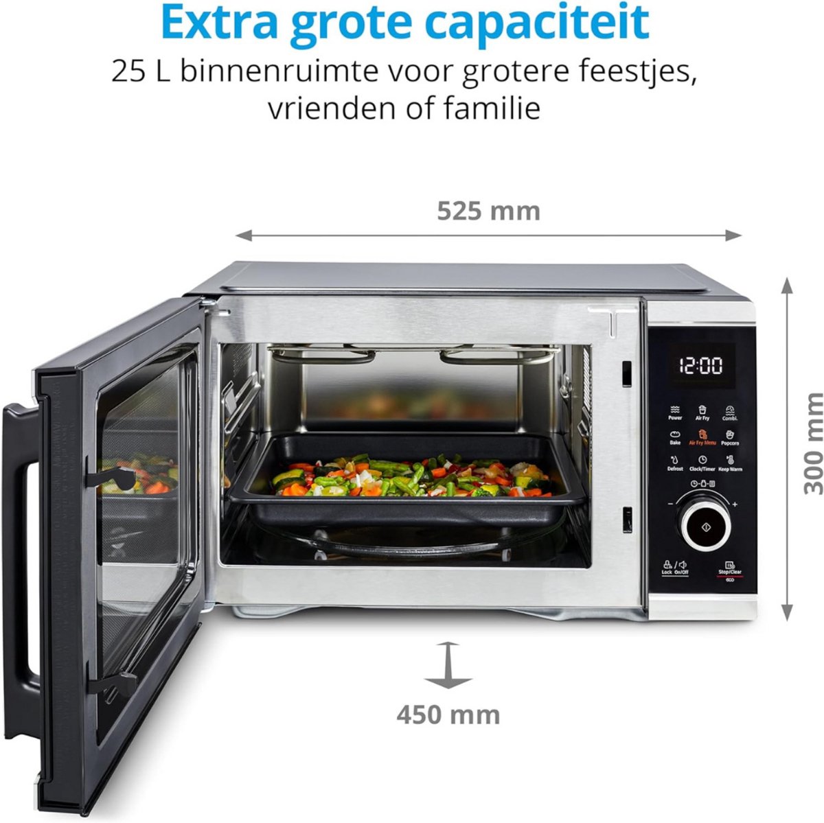Solene Combi Magnetron RVS Zwart Vrijstaand