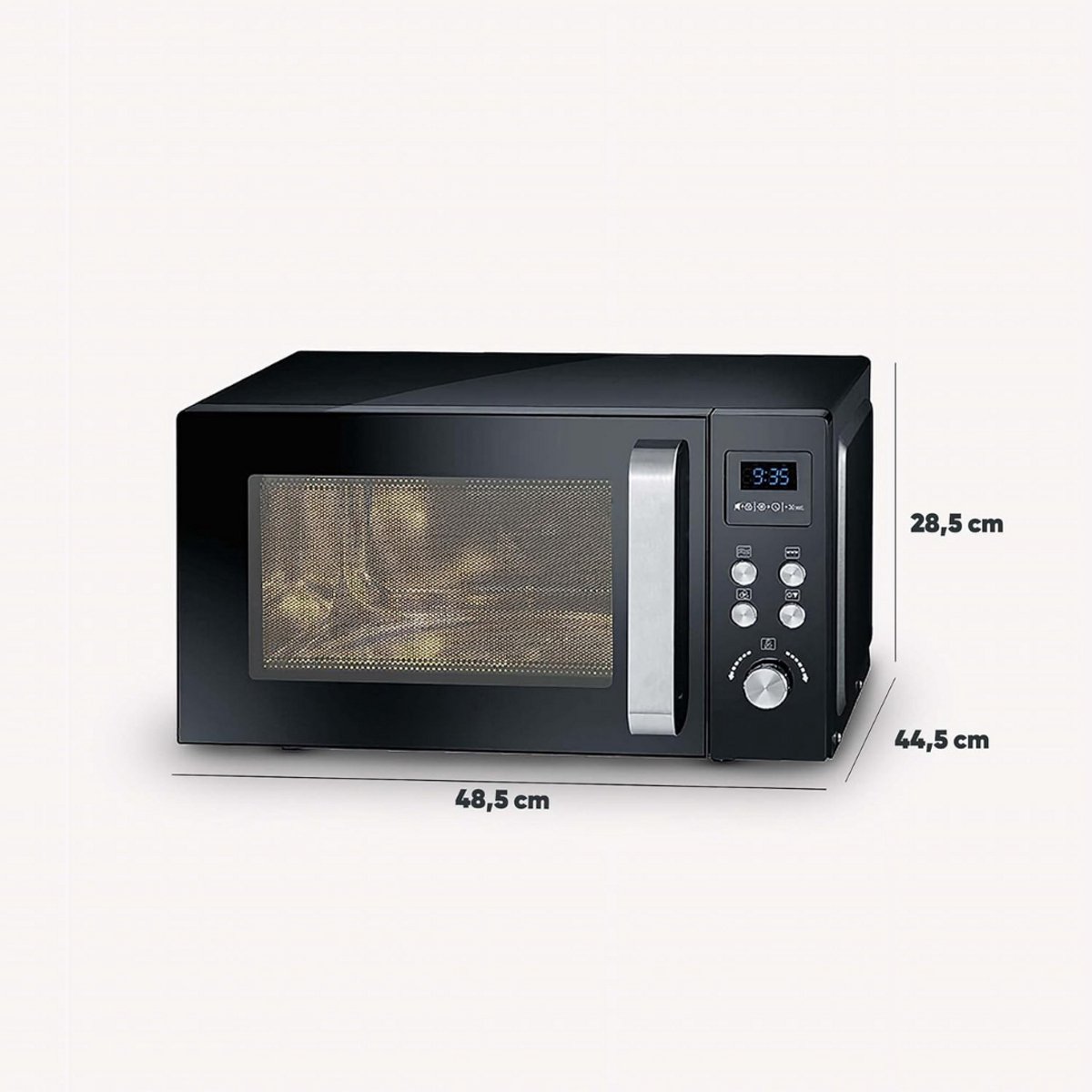 Solene Combi Magnetron RVS Zwart Zilver Vrijstaand