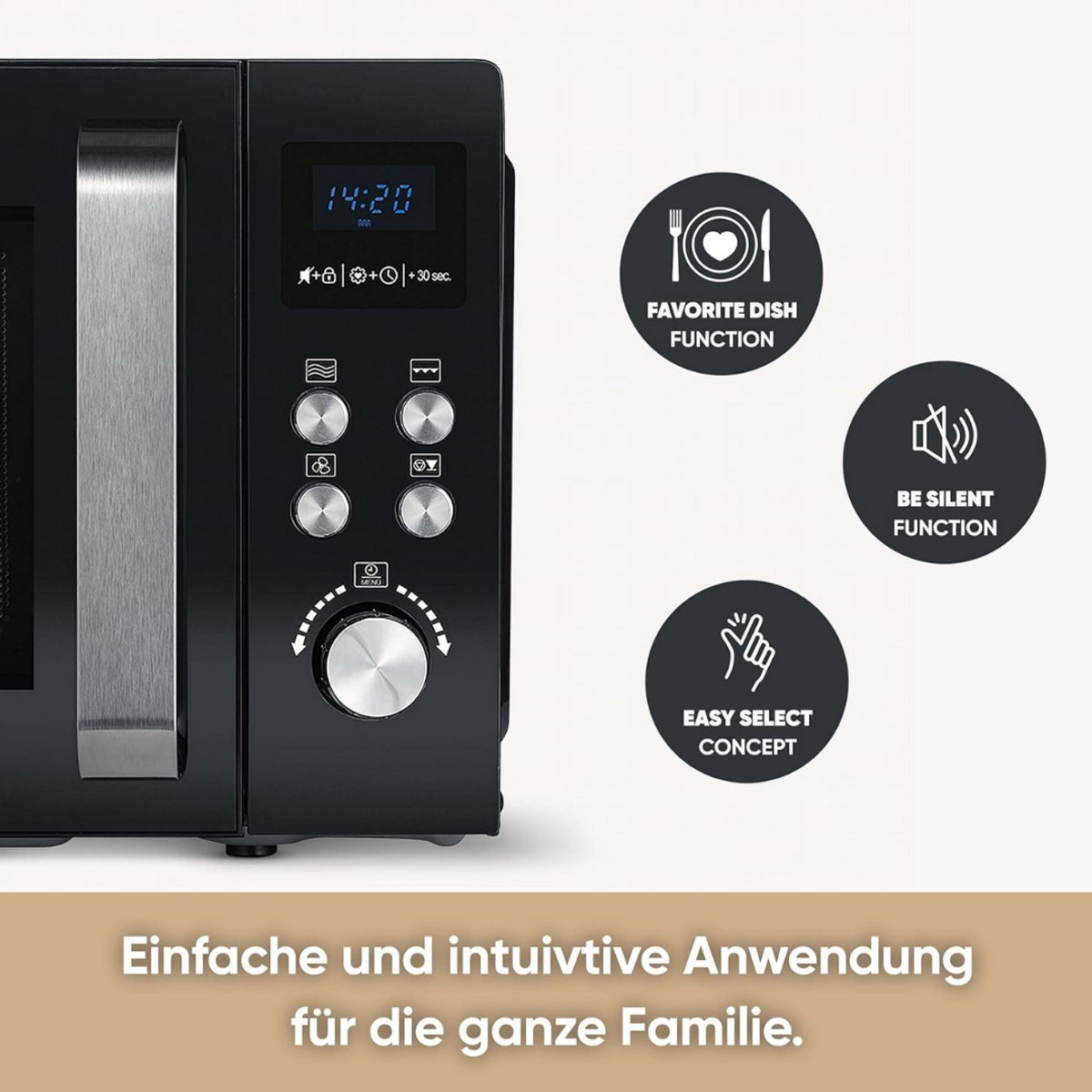 Solene Combi Magnetron RVS Zwart Zilver Vrijstaand