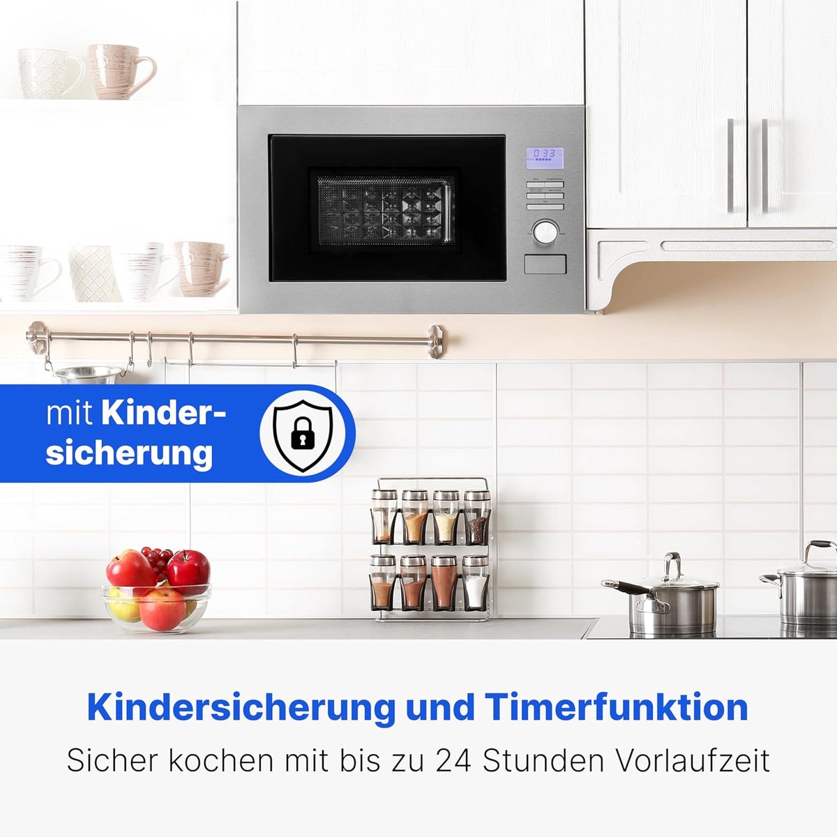 Solene Combi Magnetron RVS/Zwart/Zilver Vrijstaand