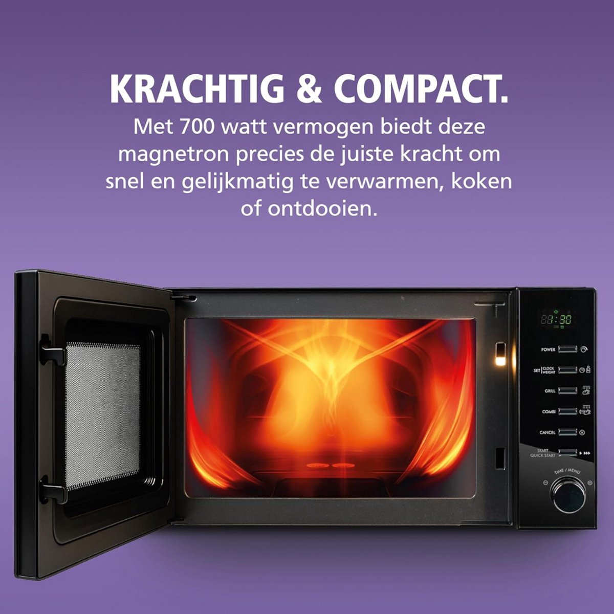 Solene Combi Magnetron RVS/Zwart/Zilver vrijstaand