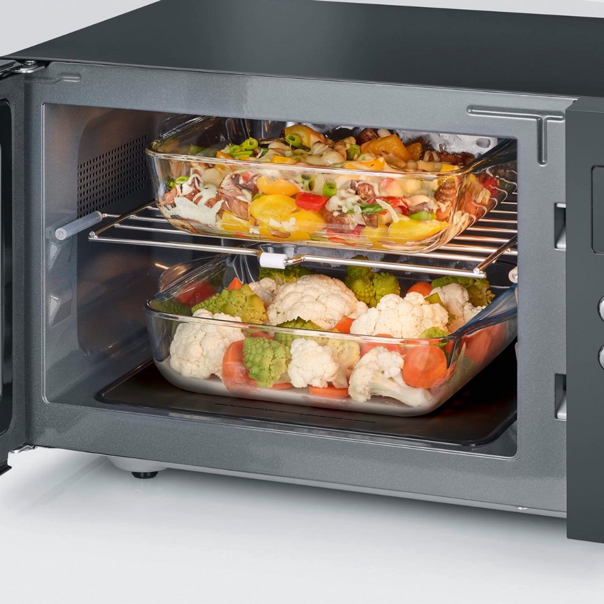 Solene Combi Magnetron Vrijstaand RVS Zwart Zilver