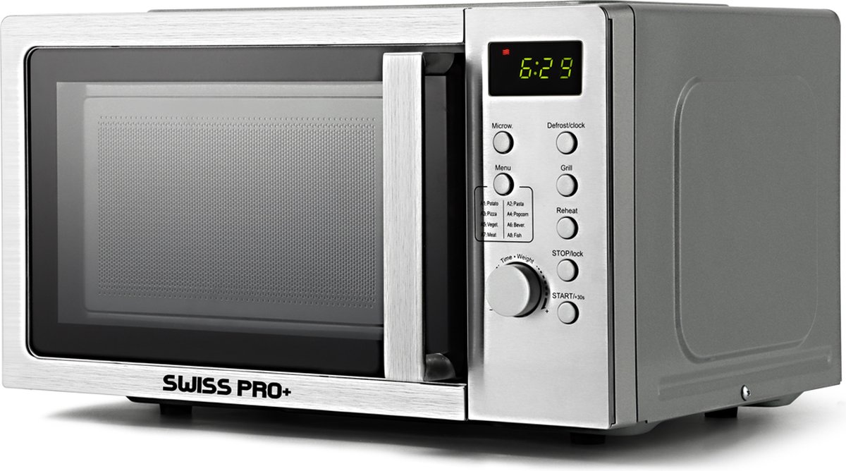 Swiss Pro+ Combi Magnetron Met Grill 20L RVS Zilver