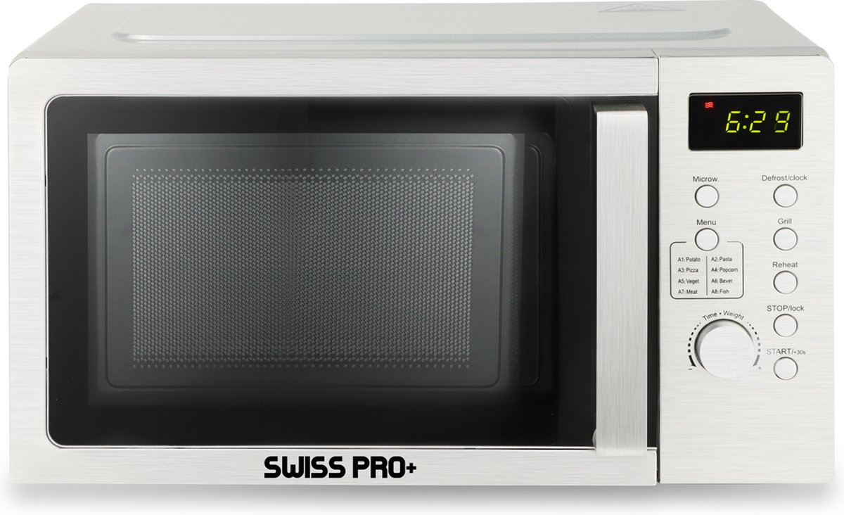 Swiss Pro+ Combi Magnetron Met Grill 20L RVS Zilver