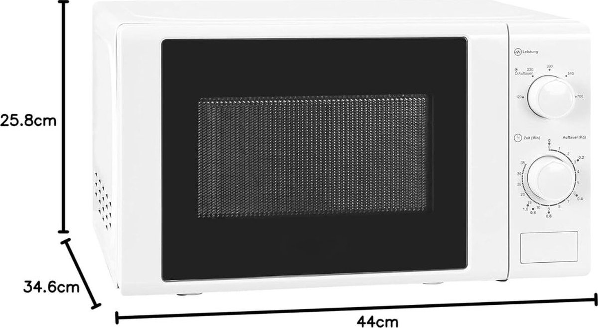 Wat vinden we goed aan de White-label Combi Magnetron 700W Wit Vrijstaand