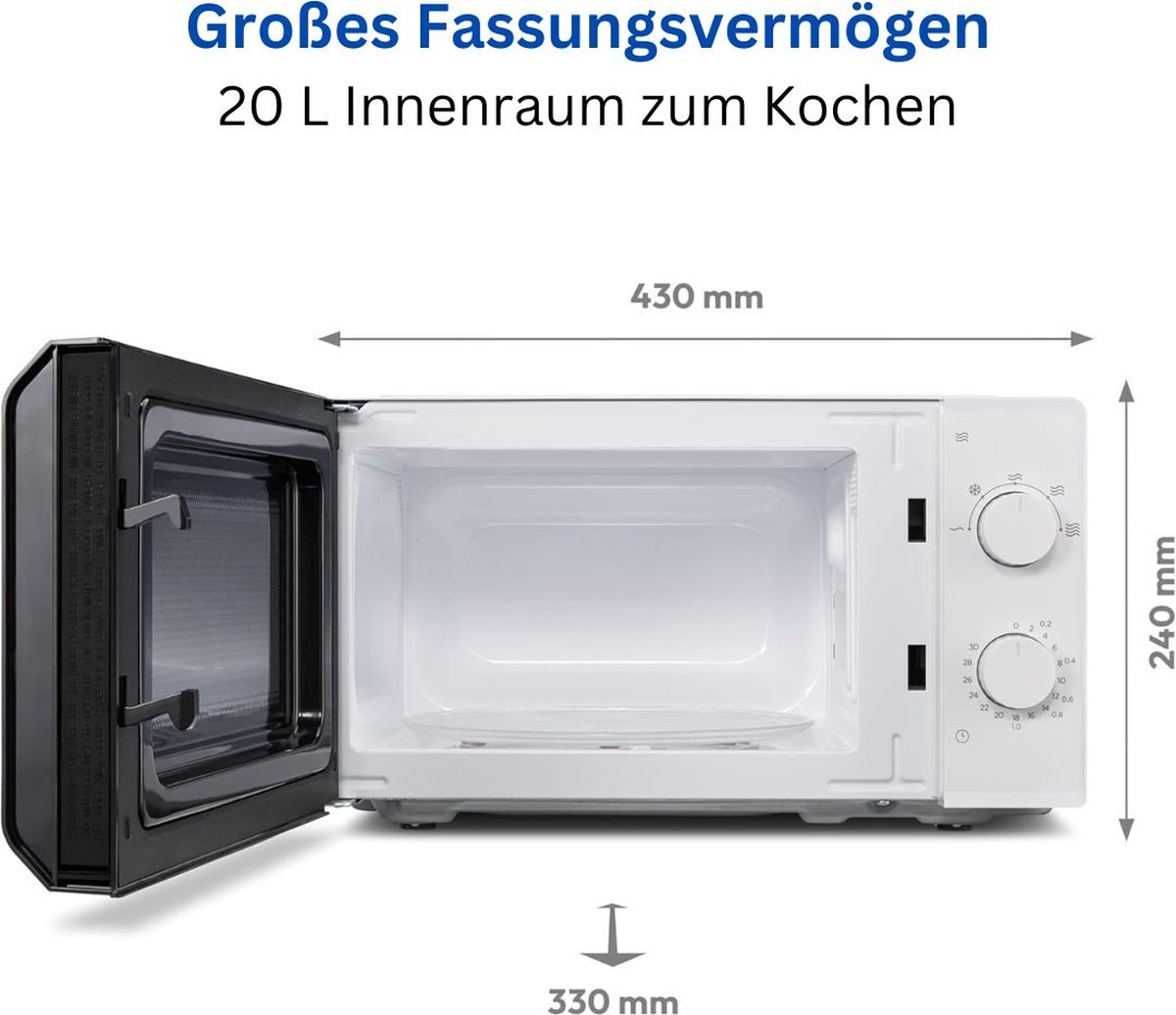 White-label Combi Magnetron 700W Zwart Wit Vrijstaand Inbouw