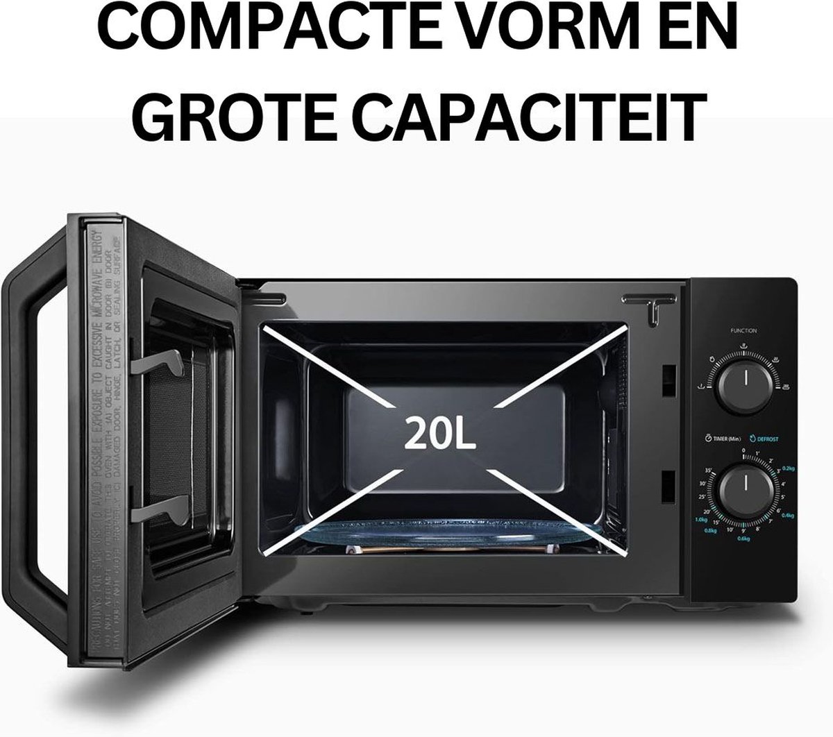 White-label Combi Magnetron 800W Zwart Vrijstaand