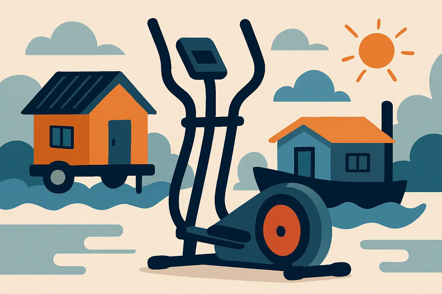 Crosstrainer voor tiny houses en woonboten: compacte, vochtbestendige keuzes voor klein wonen