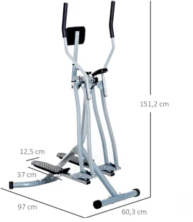 Crosstrainer - Hometrainer - LCD-display - Verstelbaar Borstkussen - Staal- Zilver - 96 x 60 x 152cm