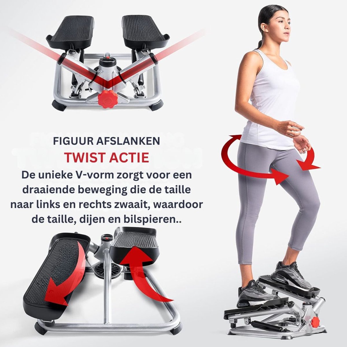 ApexArte Stepper Fitness Hometrainer Crosstrainer Mini Zwart Grijs