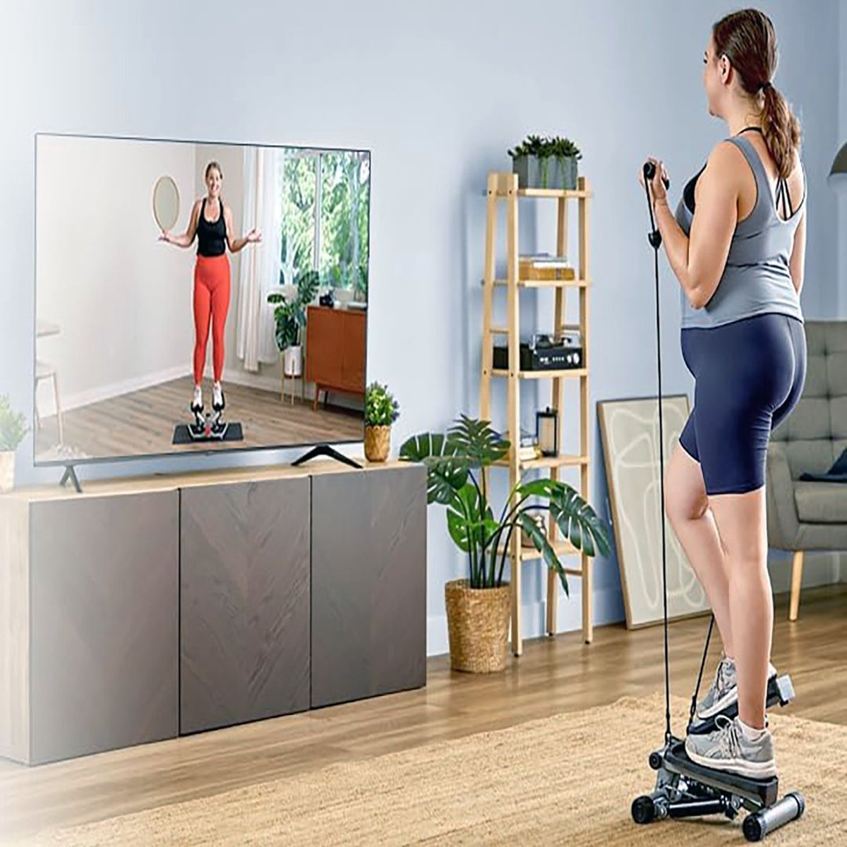 ApexArte Stepper Fitness Hometrainer Crosstrainer Mini Zwart Grijs