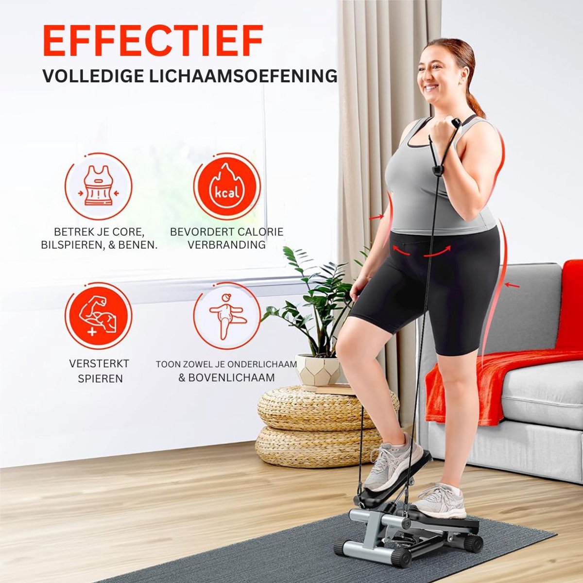 ApexArte Stepper Fitness Hometrainer Crosstrainer Mini Zwart Grijs