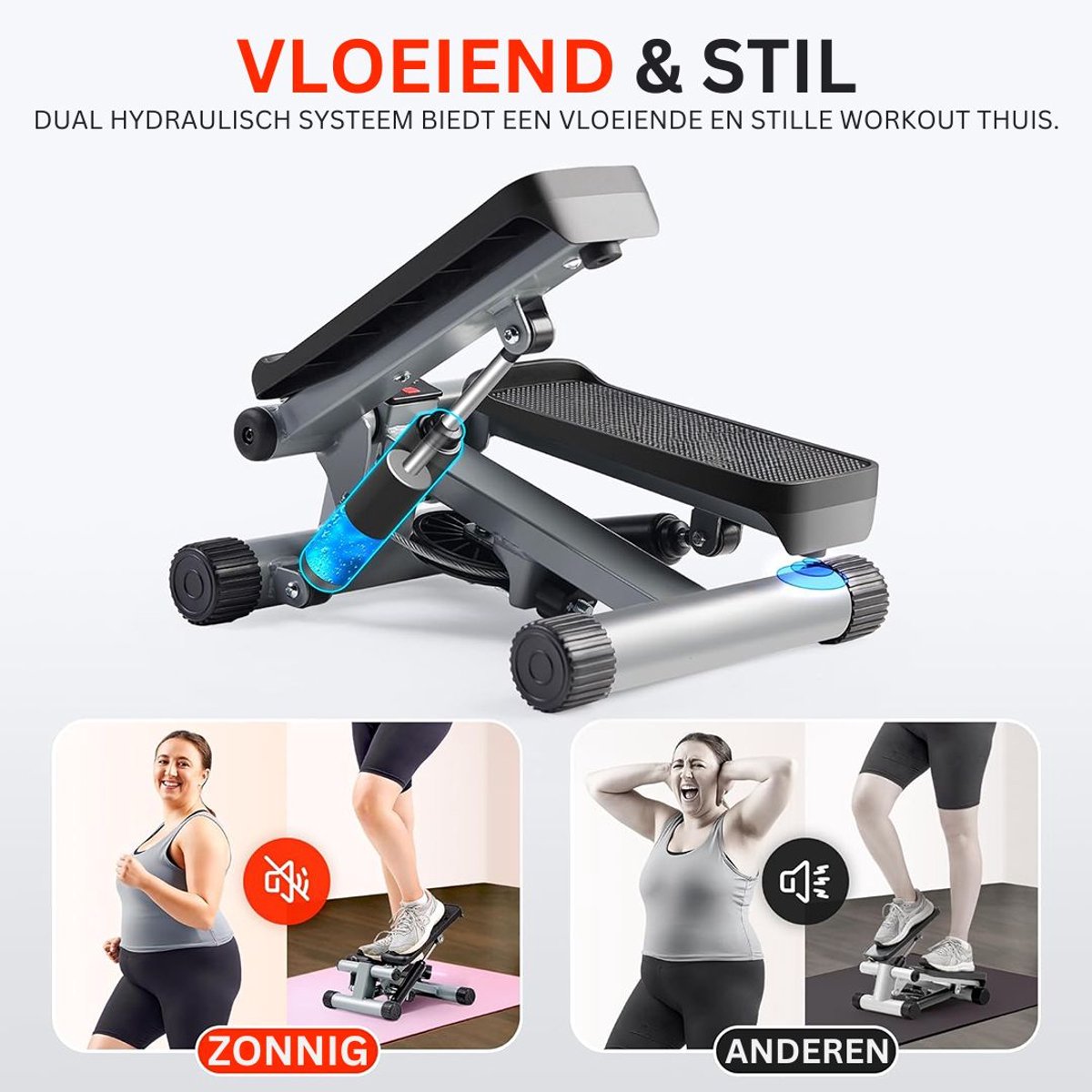 ApexArte Stepper Fitness Hometrainer Crosstrainer Mini Zwart Grijs