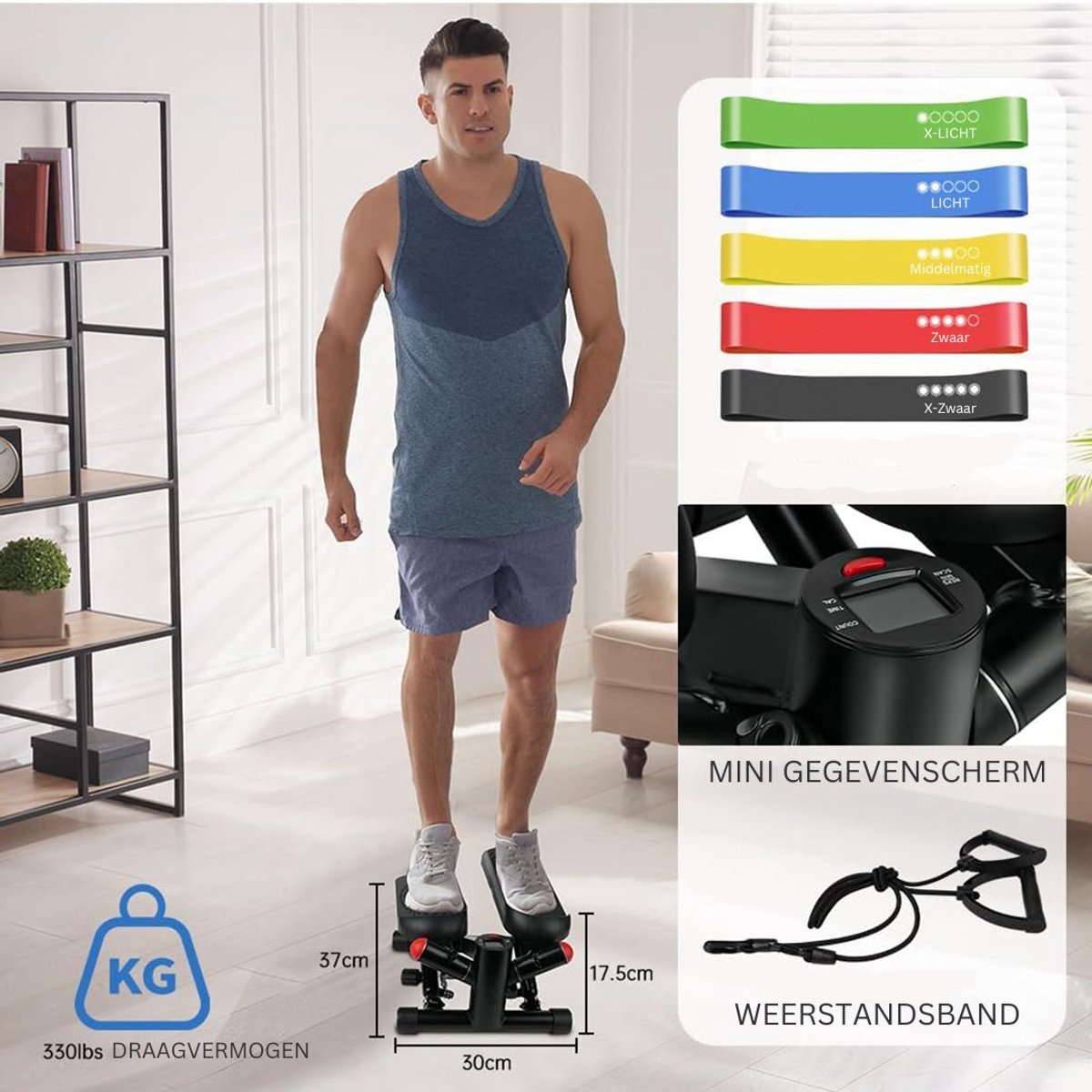 ApexArte Stepper Fitness Mini Hometrainer Zwart