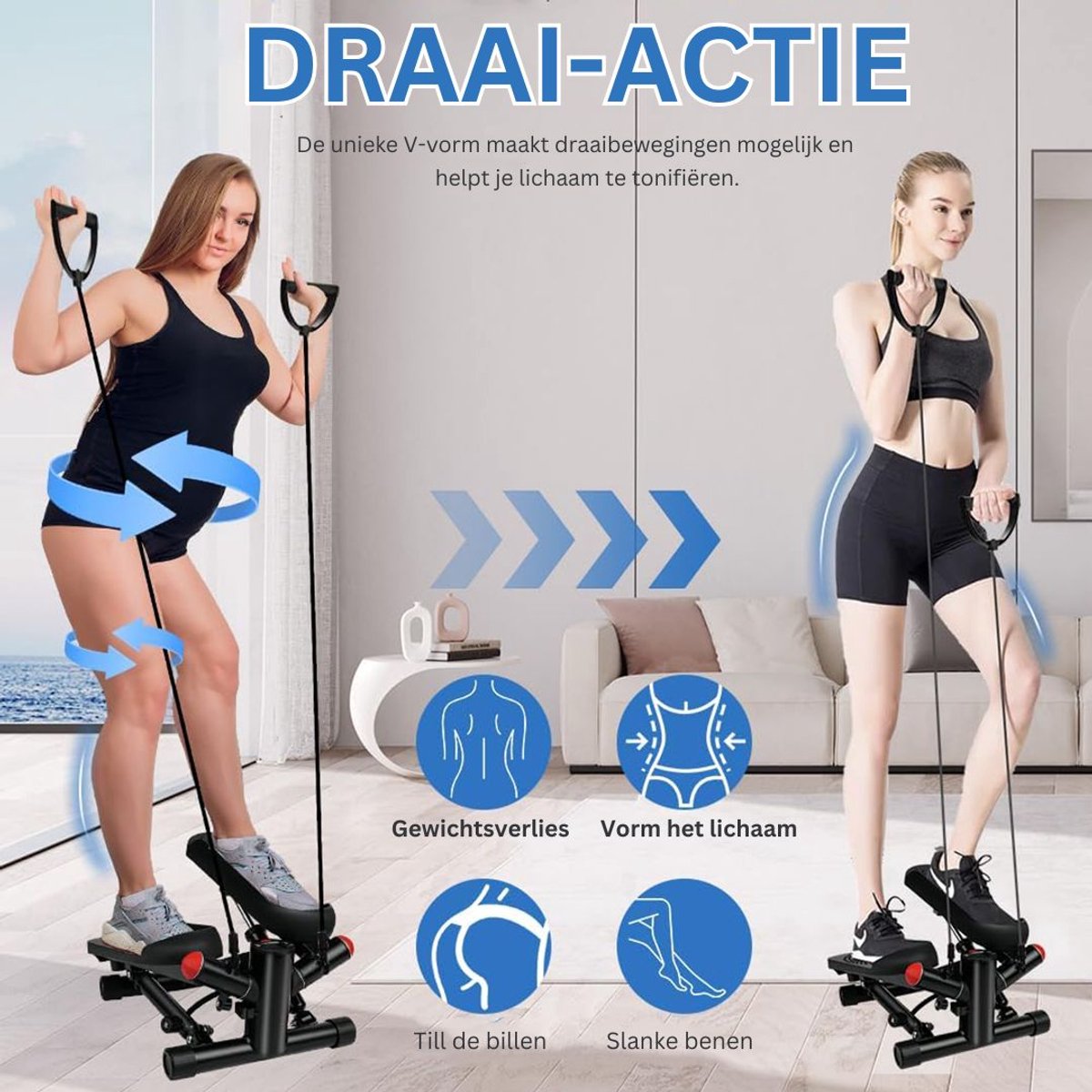 ApexArte Stepper Fitness Mini Hometrainer Zwart