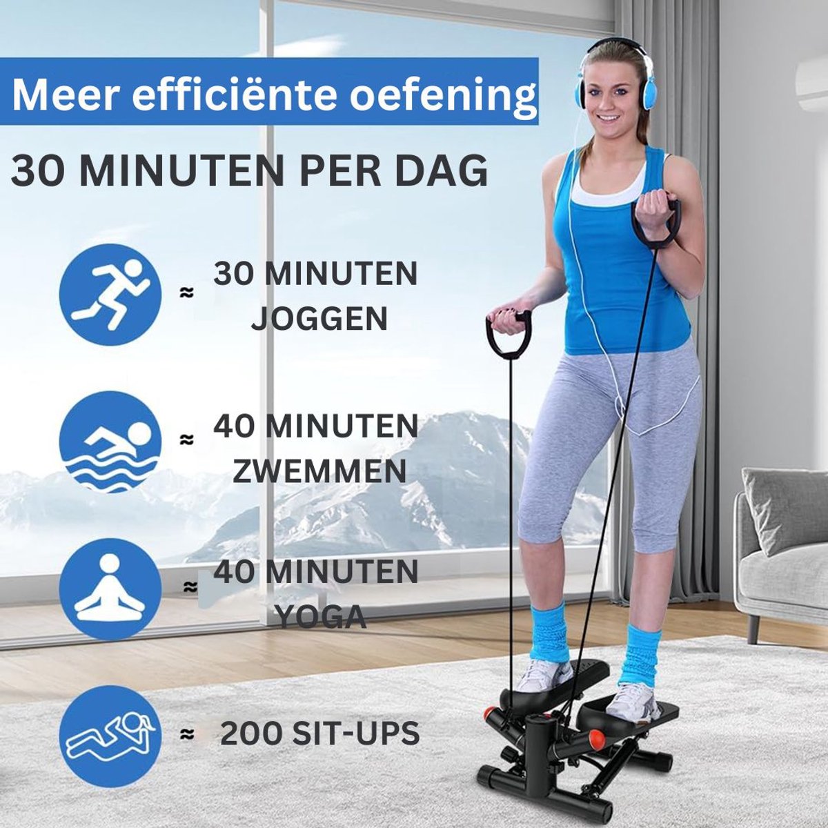 ApexArte Stepper Fitness Mini Hometrainer Zwart