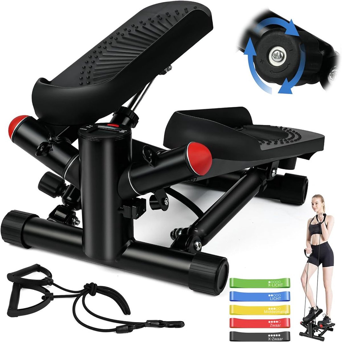 ApexArte Stepper Fitness Mini Hometrainer Zwart