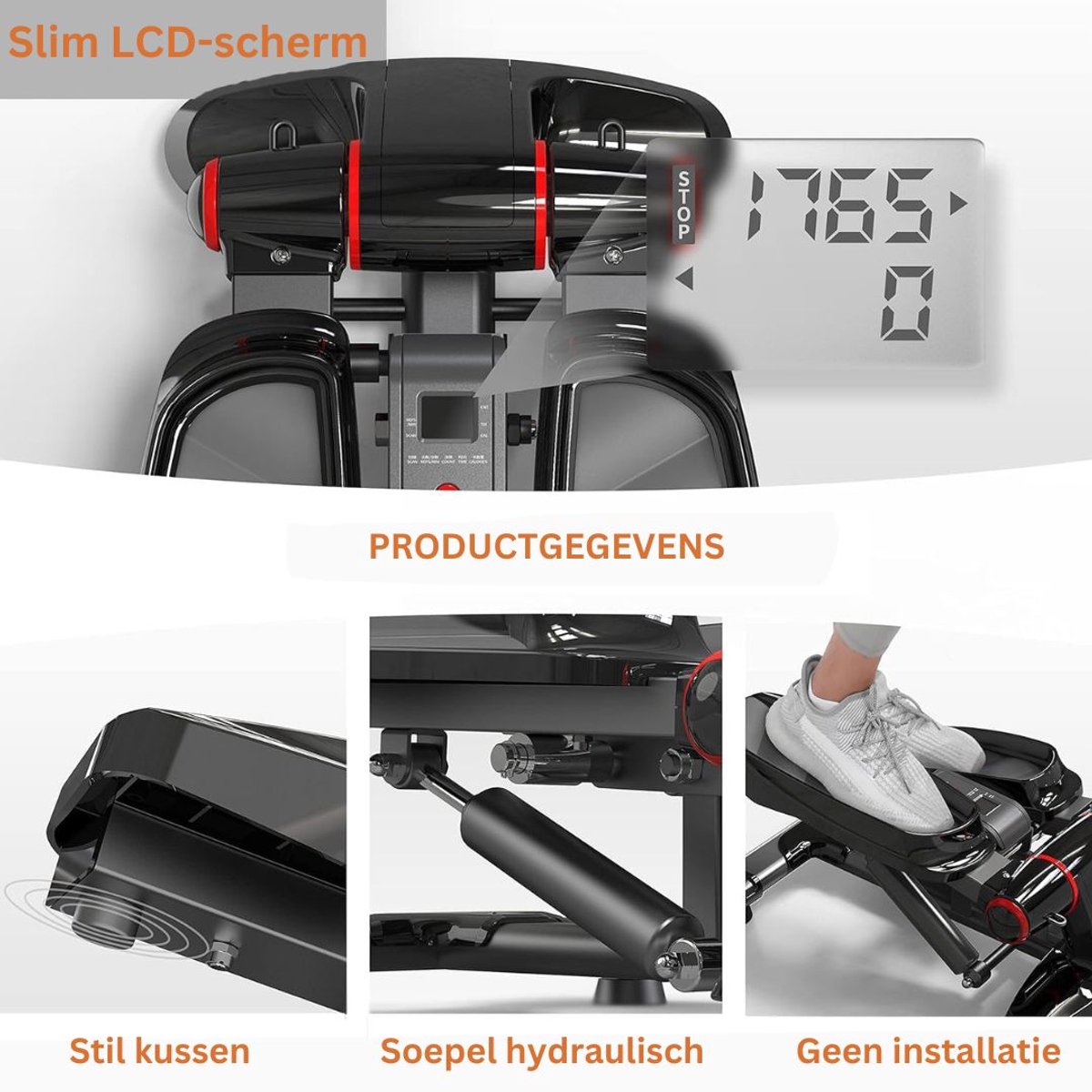 ApexArte Stepper Hometrainer Crosstrainer Zwart