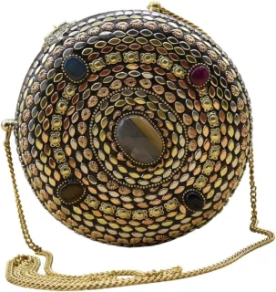 Hard shell tas met natuursteen en klinknagels