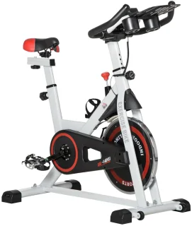 Indoorfiets Hometrainer Spinningfiets Wit Staal ABS