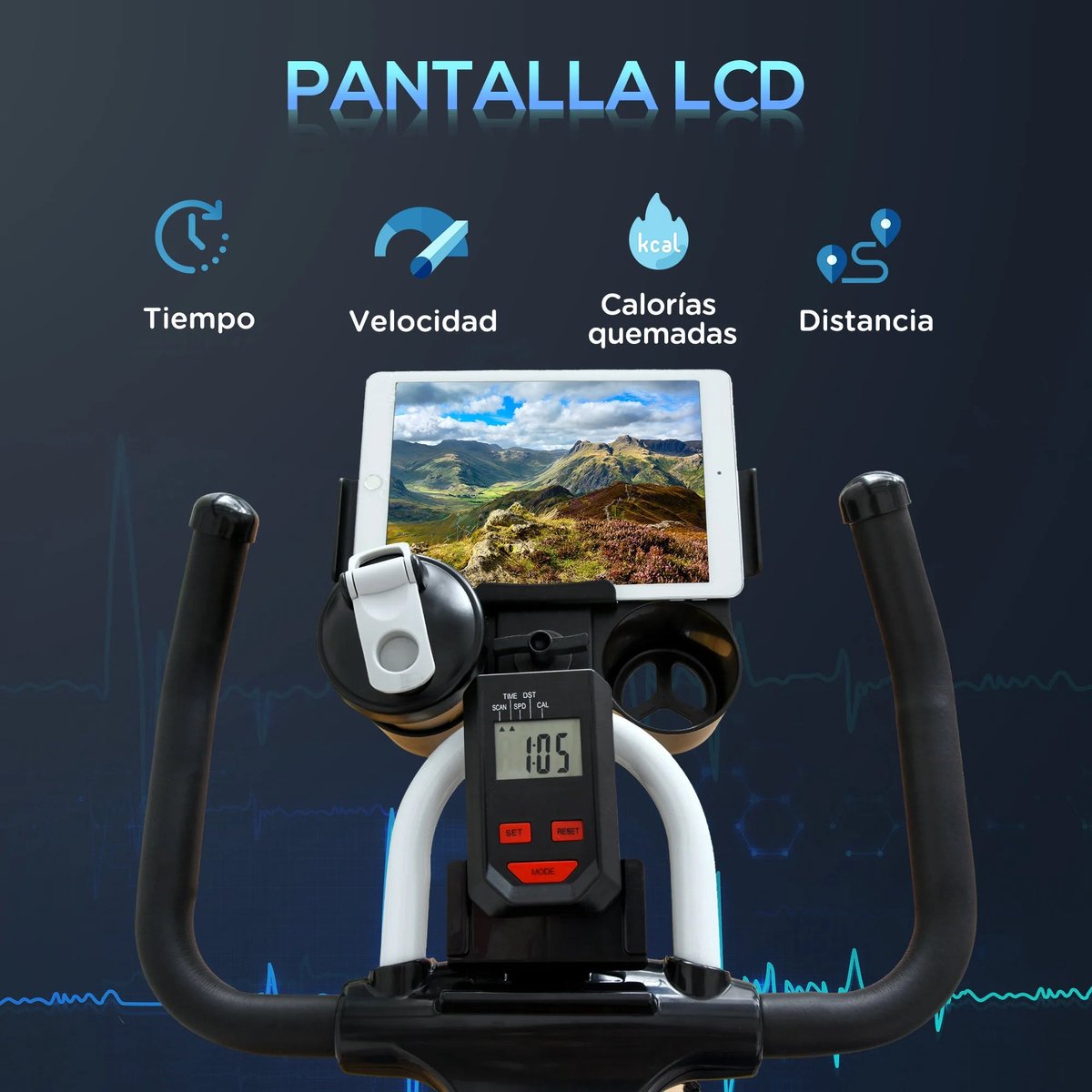 Indoorfiets Hometrainer Spinningfiets Wit Staal ABS