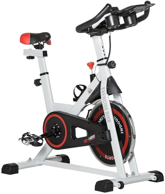 Indoorfiets Hometrainer Spinningfiets Wit Staal ABS