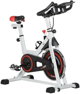 Indoorfiets Hometrainer Spinningfiets Wit Staal ABS