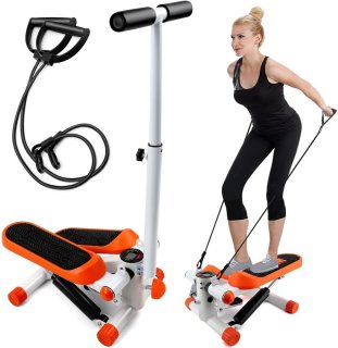 JMZR Stepper Fitness Mini Hometrainer Crosstrainer Zilver Oranje