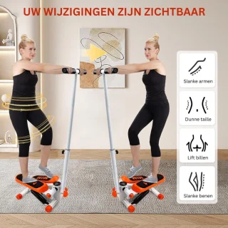 JMZR Stepper Fitness Mini Hometrainer Crosstrainer Zilver Oranje