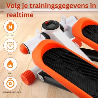JMZR Stepper Fitness Mini Hometrainer Crosstrainer Zilver Oranje