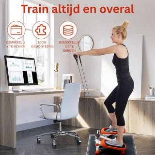 JMZR Stepper Fitness Mini Hometrainer Crosstrainer Zilver Oranje