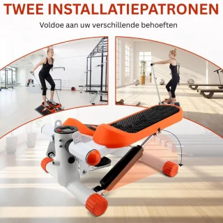 JMZR Stepper Fitness Mini Hometrainer Crosstrainer Zilver Oranje