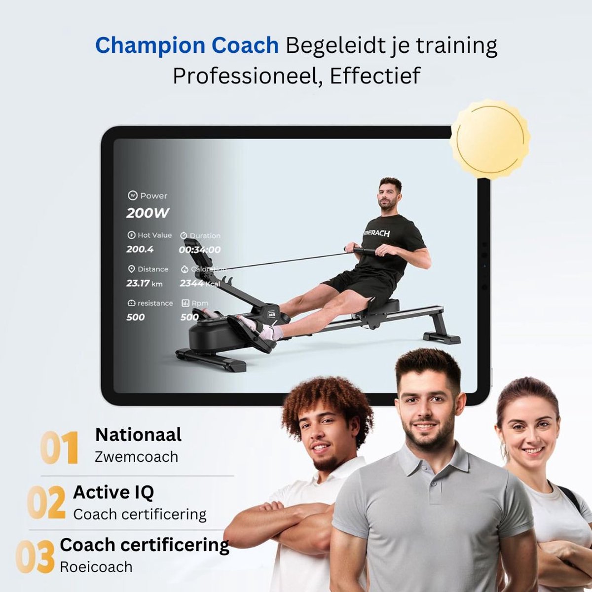 Roeiapparaat Crosstrainer Zwart