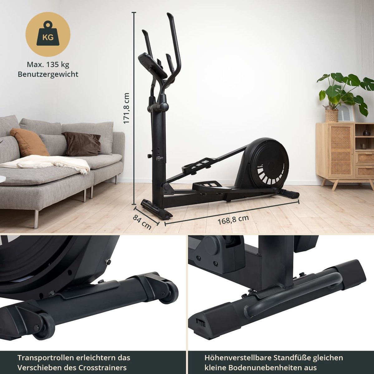 Skandika Carbon P20-R Crosstrainer Set inclusief Mat
