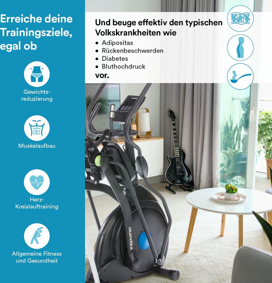 Skandika CardioCross Carbon Champ Elliptische Crosstrainer zwart