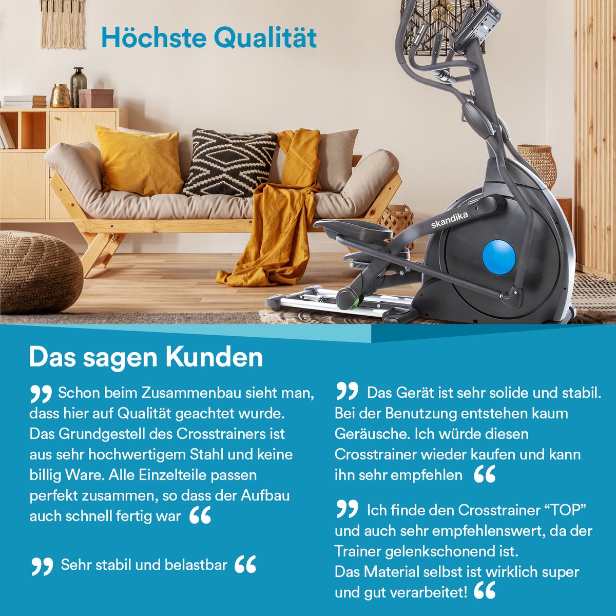 Skandika CardioCross Carbon Champ Elliptische Crosstrainer zwart