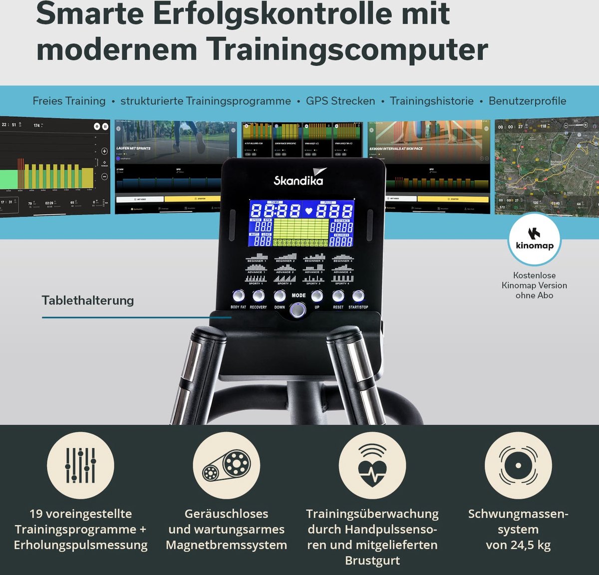 Skandika CardioCross Carbon Champ Elliptische Crosstrainer zwart