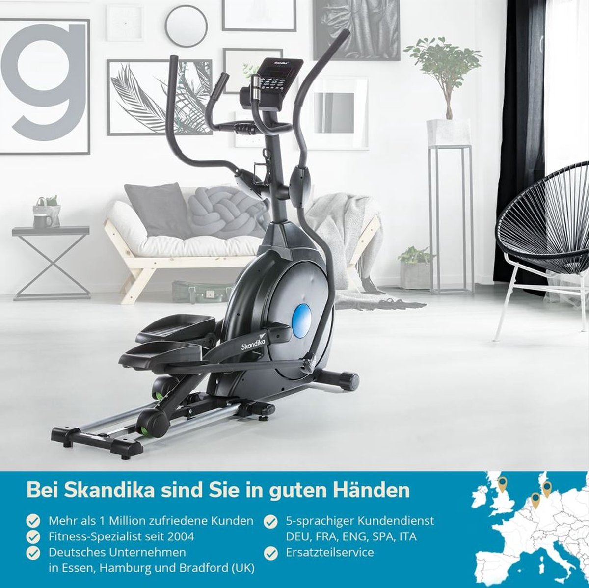 Skandika CardioCross Carbon Champ Elliptische Crosstrainer Zwart